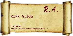 Rikk Alida névjegykártya